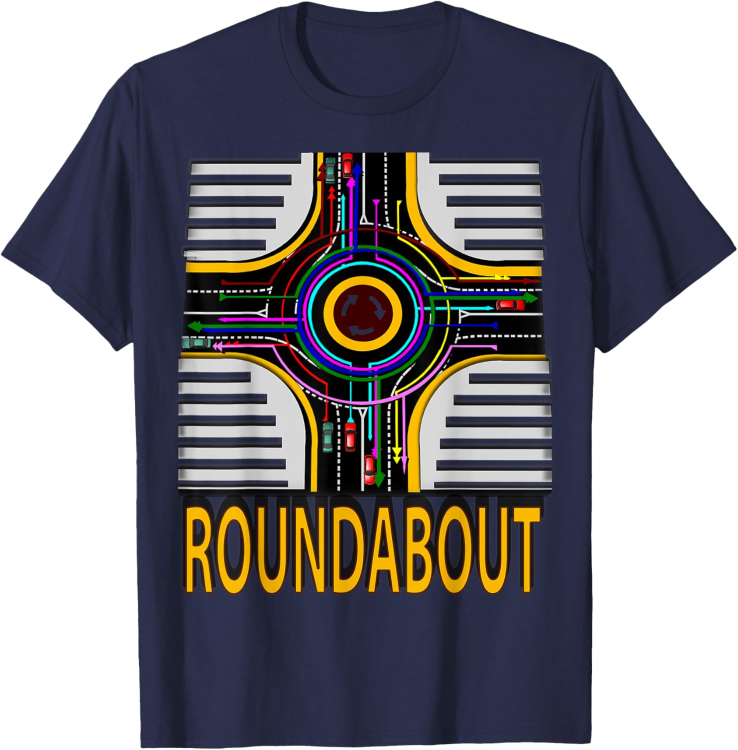Roundabout traffic direction T-Shirt - T-Shirt | Navy