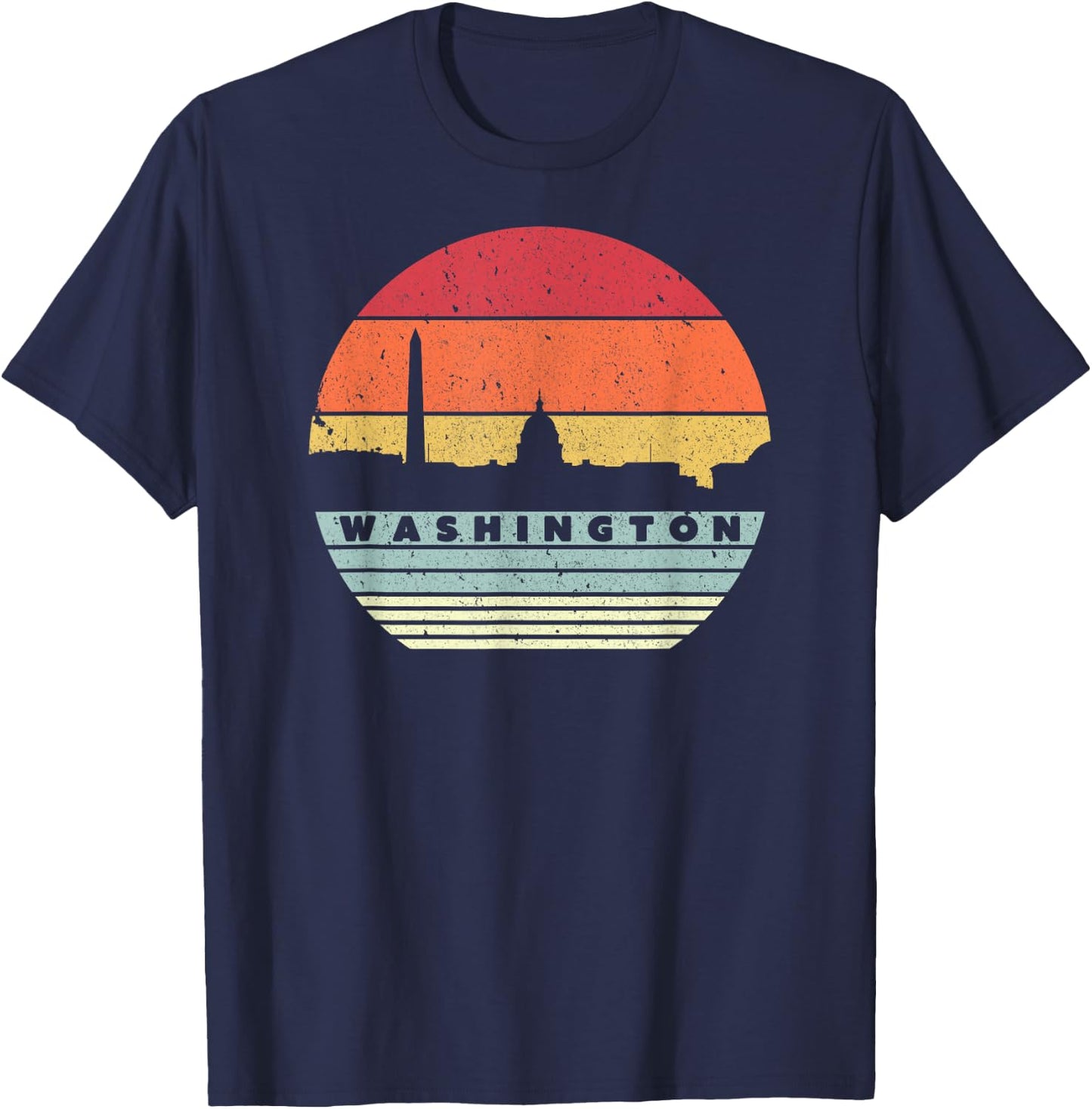 Washington Souvenir Shirt. Retro Style USA Skyline T-Shirt - T-Shirt | Navy