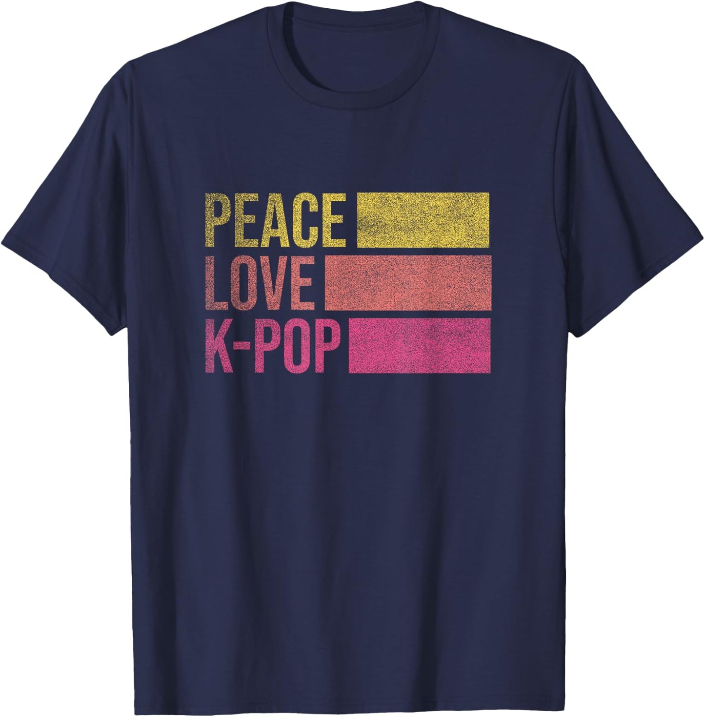Retro K-Pop For Teen Girls Women KPop And Peace T-Shirt - T-Shirt | Navy