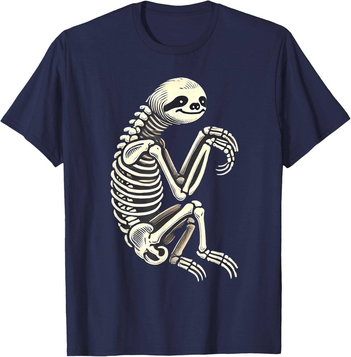 Sloth Skeleton Halloween T-Shirt - T-Shirt | Navy