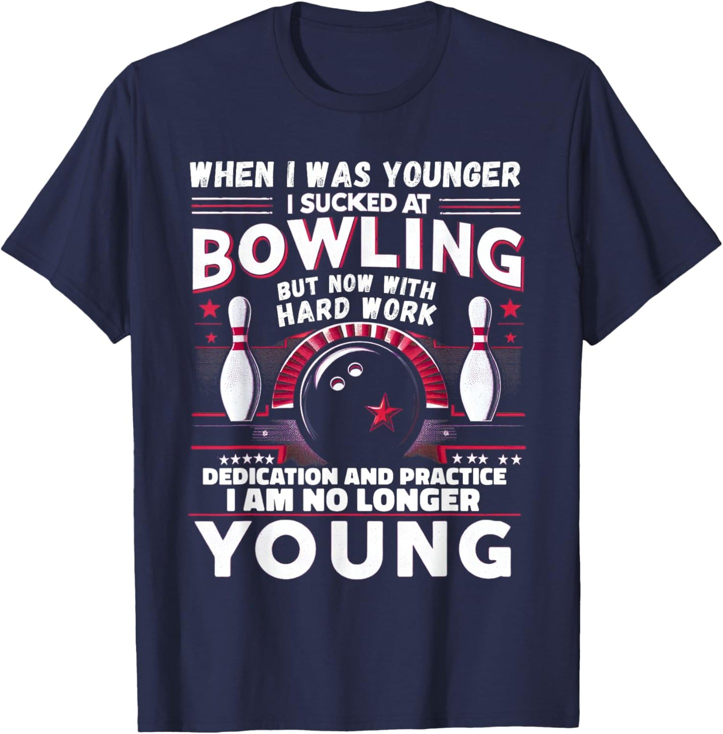 Sucked at Bowling Humor Women Men Funny Bowling T-Shirt - T-Shirt | Navy