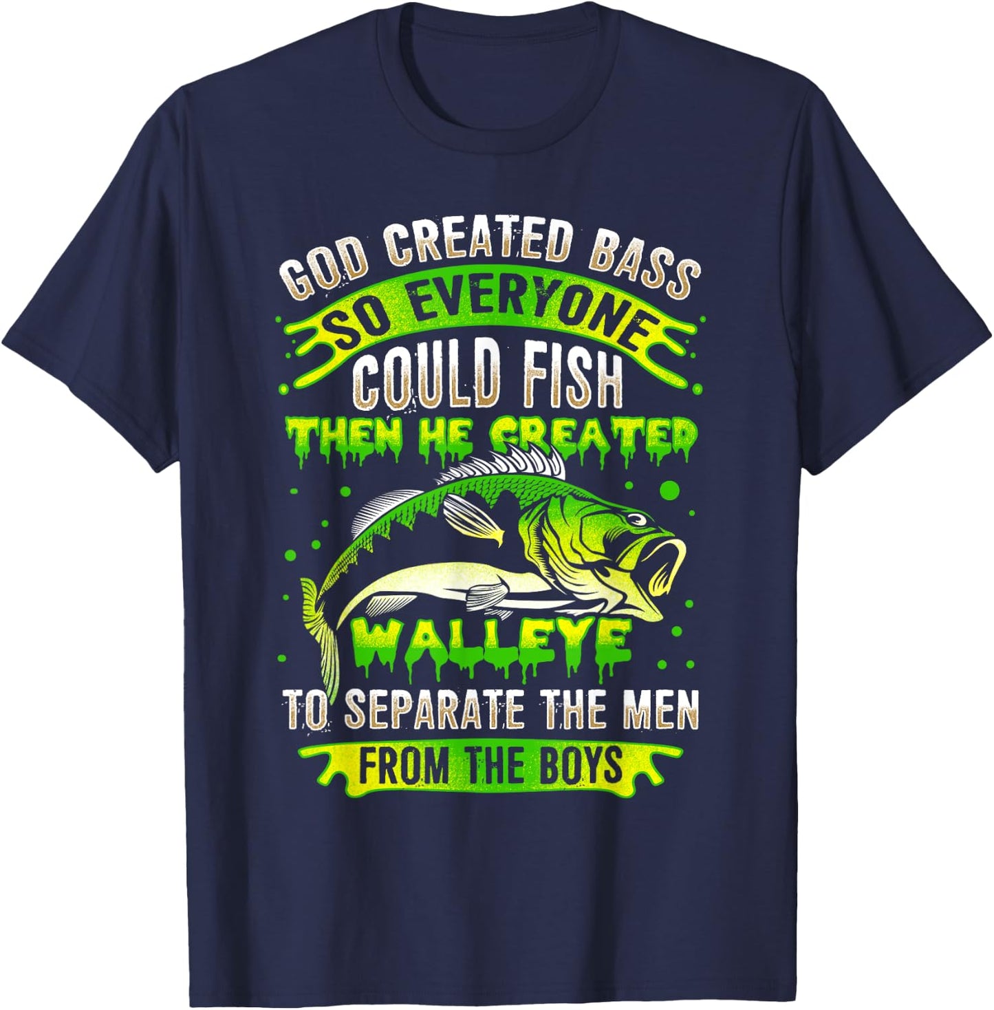 Funny Walleye Fishing T-Shirt - T-Shirt | Navy