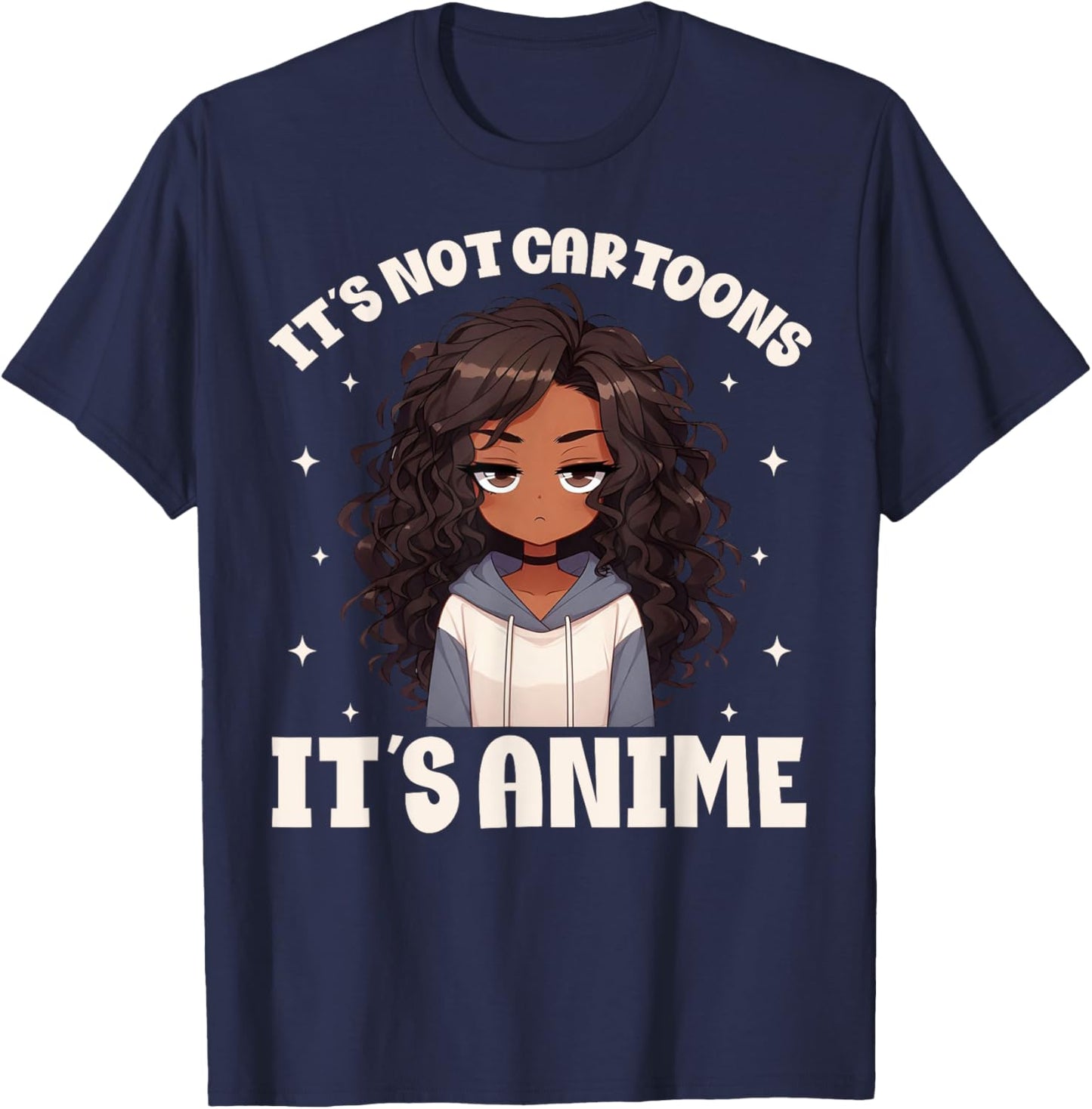 It's Not Cartoons It's Anime Merch Stuff African American T-Shirt - T-Shirt | Navy