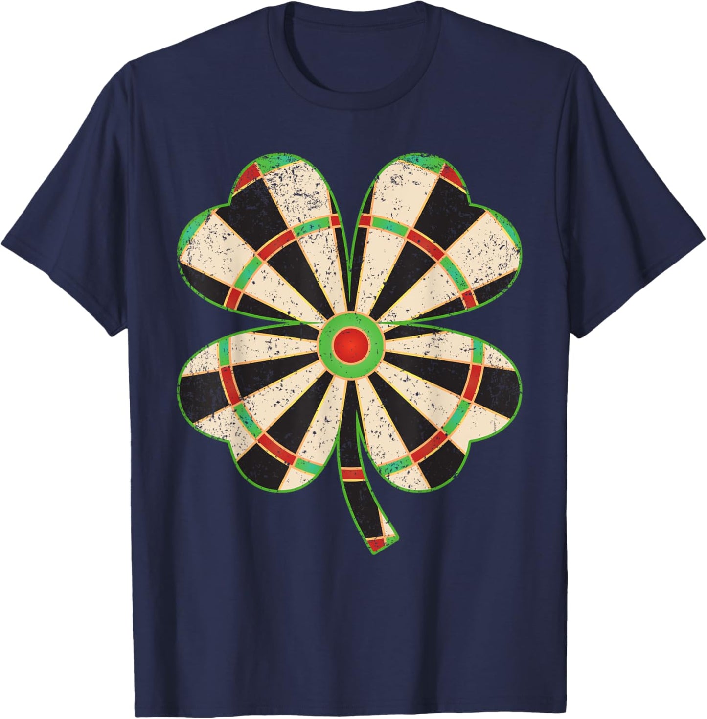 Vintage Shamrock Leaf Lucky Darts St. Patrick's Day T-Shirt - T-Shirt | Navy