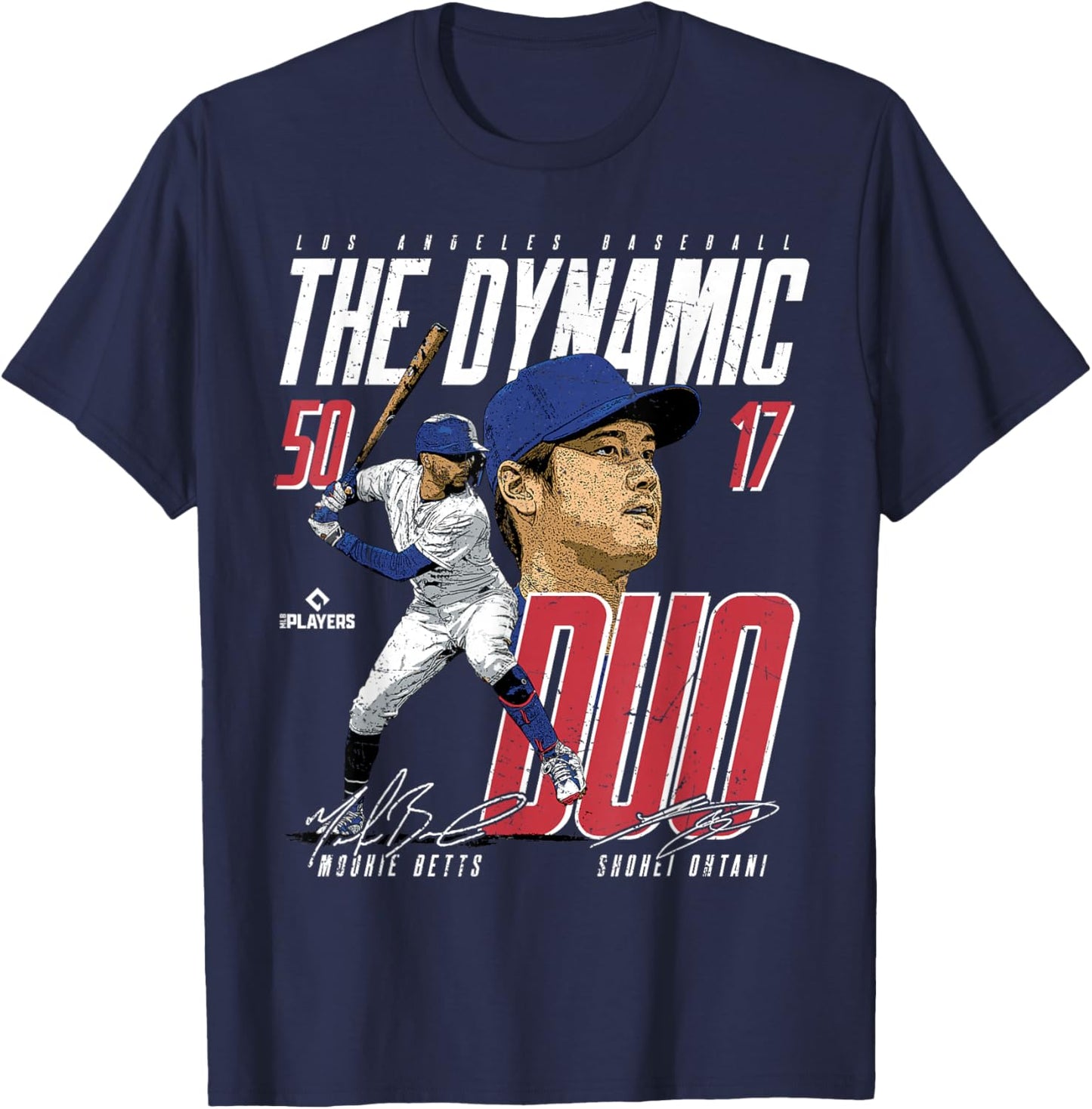 Mookie Betts & Shohei Ohtani | LA MLB Players | MLBDDUO3002 T-Shirt - T-Shirt | Navy
