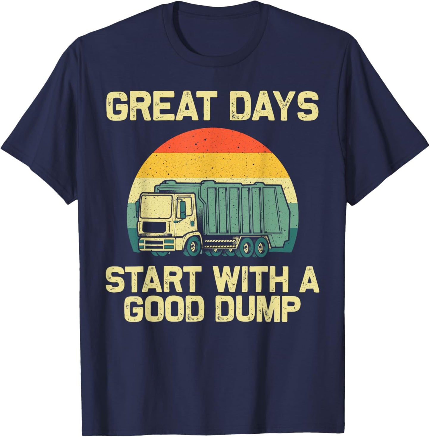 Cool Garbage Truck Kids Boys Trash Waste Management T-Shirt - T-Shirt | Navy