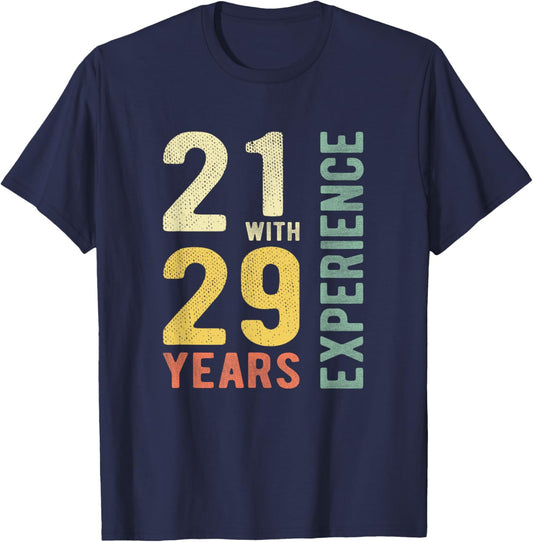 Funny 21 With 29 Years Experience Vintage 50th Birthday T-Shirt - T-Shirt | Navy
