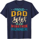 Proud dad of a marathon runner dad gifts vintage distressed T-Shirt - T-Shirt | Navy