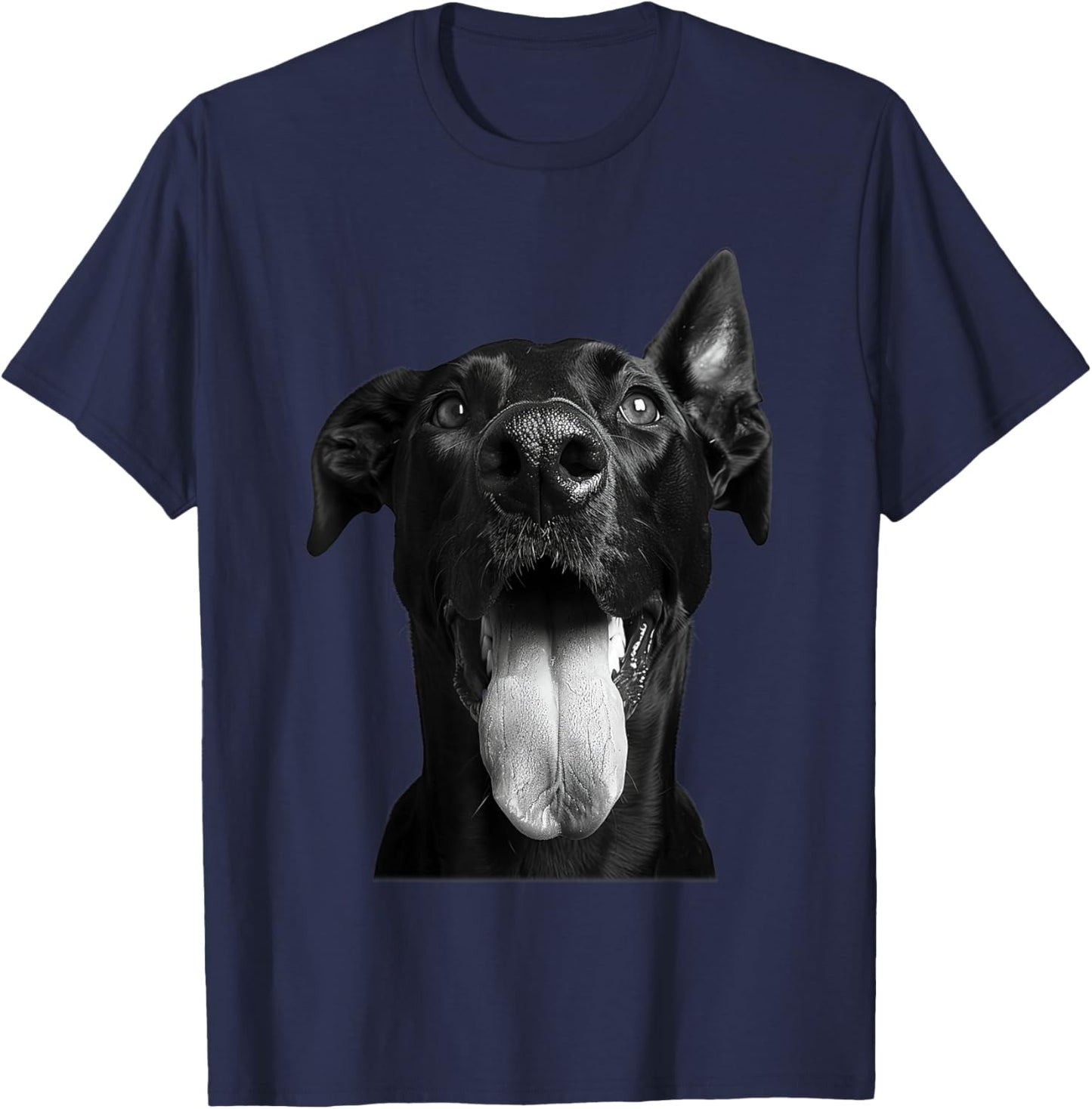 Cool Doberman Sticking Tongue Out Playful Defiance T-Shirt - T-Shirt | Navy