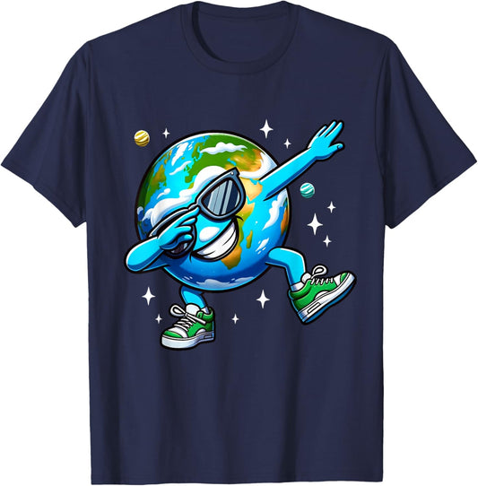 Funny Earth Dab - Earth Day 2024 Kids Boys Dabbing Dance T-Shirt - T-Shirt | Navy