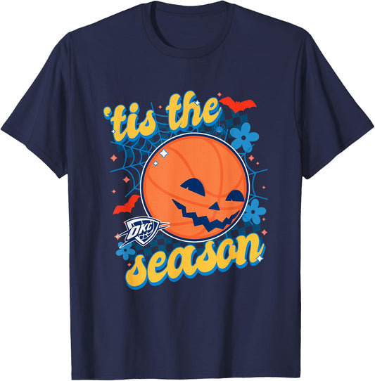 NBA Oklahoma City Thunder Halloween Spooky Season T-Shirt - T-Shirt | Navy
