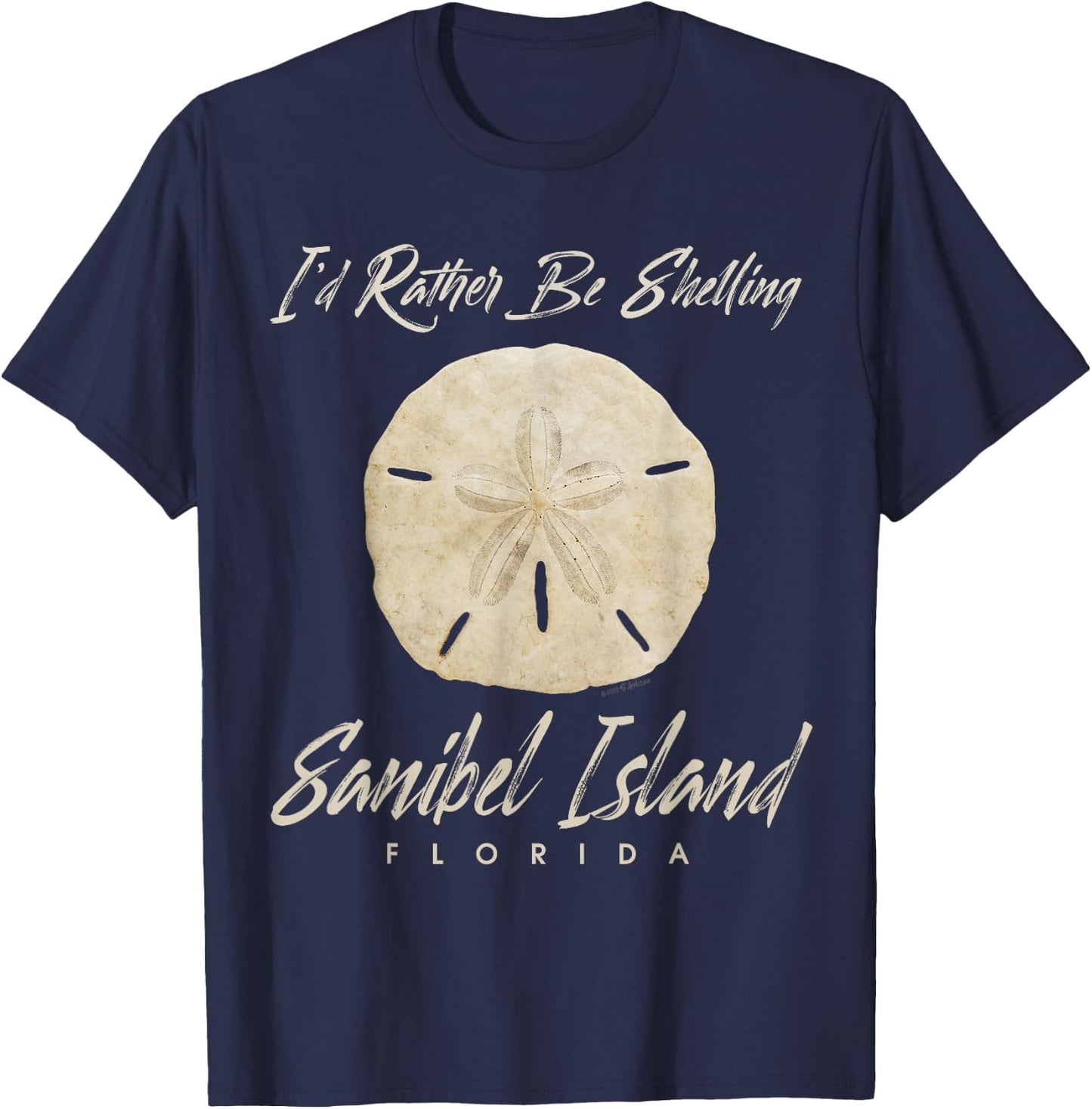 Shelling Sand Dollar Seashell Sanibel Island Florida Gift T-Shirt - T-Shirt | Navy