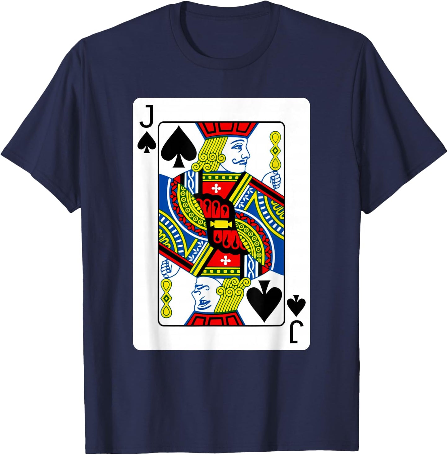 Jack Card Spades Suit Group Costume Poker Player T-Shirt - T-Shirt | Navy