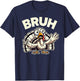 Funny Thanksgiving Turkey Kids Boys Girls Bruh T-Shirt - T-Shirt | Navy