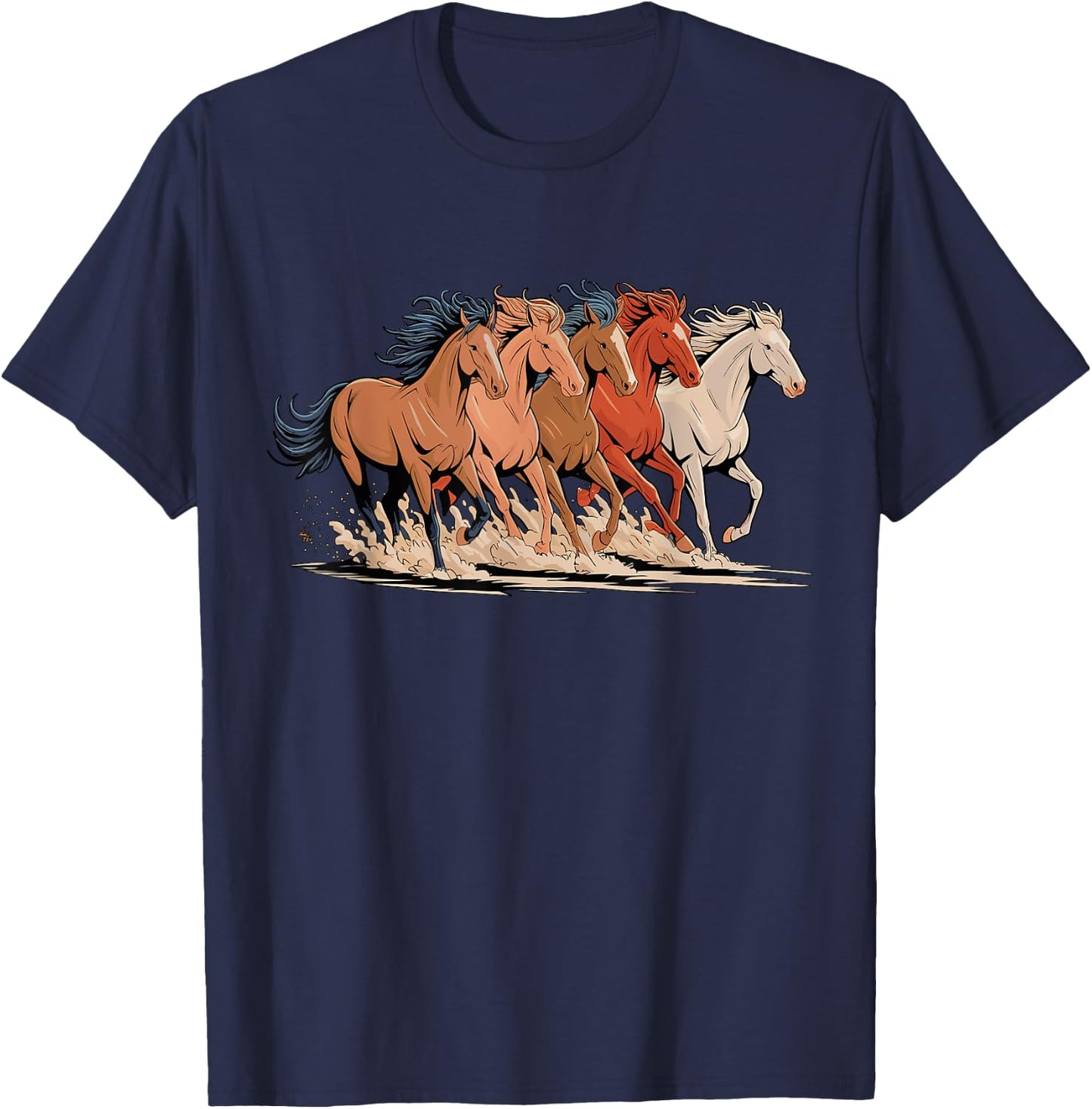 Magical and Funny Horse lover Gifts Adult Horses Black Small Short Sleeve T-Shirt - T-Shirt | Navy