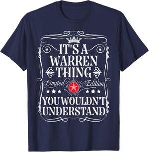 Warren Name Its A Warren Thing You Wouldn't Understand T-Shirt - T-Shirt | Navy