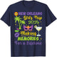 B3Shop Happy Mardi Gras Day To Me You New Orleans Girls Trip 2025 Making Memories for a Lifetime -Adults Black Small Modern Round Neck Short Sleeve T-Shirt - T-Shirt | Navy