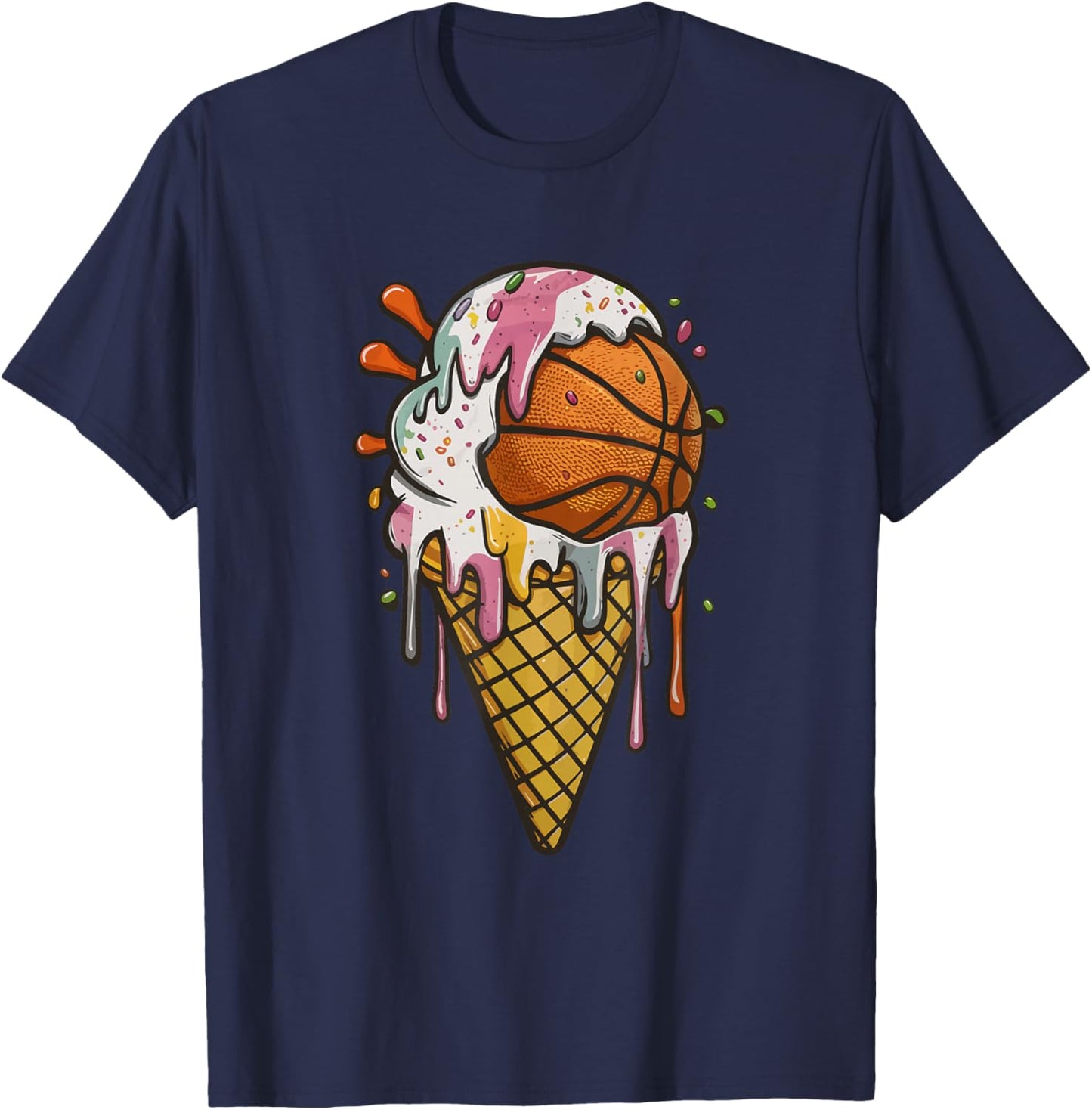 Basketball ice cream basketball T-Shirt - T-Shirt | Navy