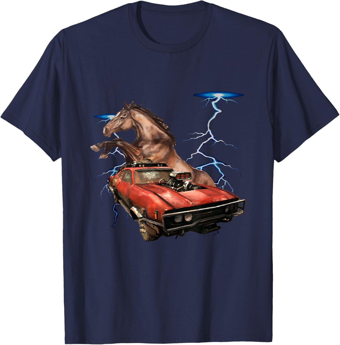 American Muscle Cars - Thunderstorm Car - Auto Mechanic Gift T-Shirt - T-Shirt | Navy