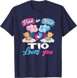 Bears Pink Or Blue TIO Loves You Gender Reveal T-Shirt - T-Shirt | Navy