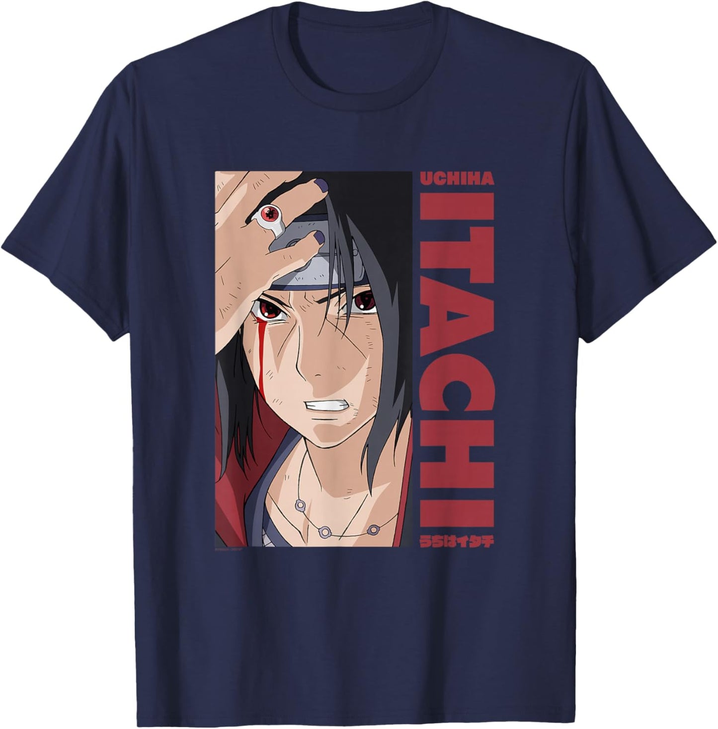 Naruto Shippuden Itachi Block and Name T-Shirt - T-Shirt | Navy