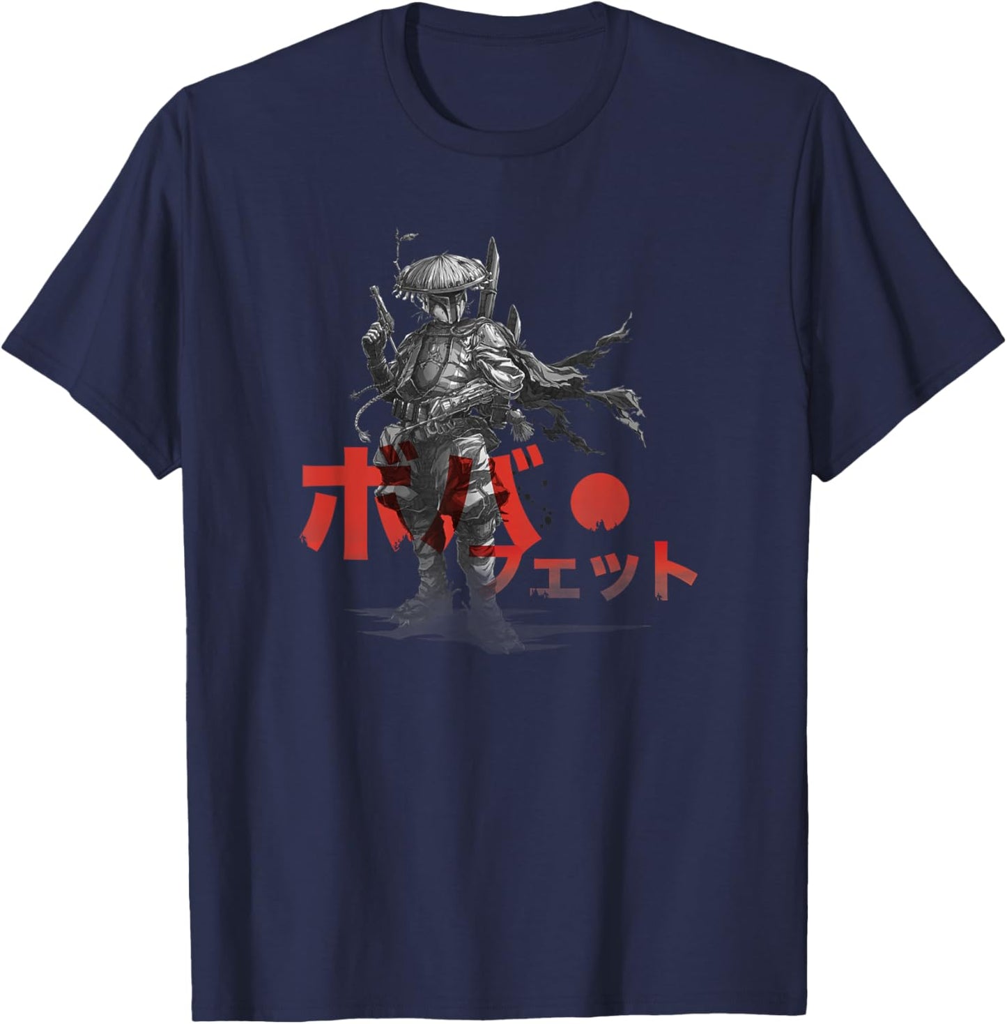 Star Wars Classic Boba Fett Samurai Kanji Retro Poster T-Shirt - T-Shirt | Navy