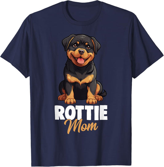 Rottie Mom Rottweiler Dog T-Shirt - T-Shirt | Navy
