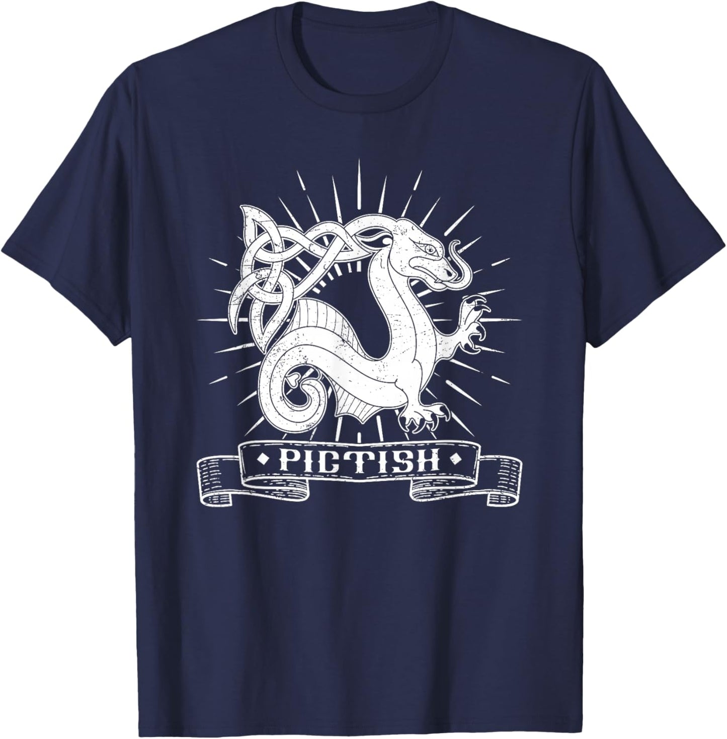 Picten British Scotland Scottish Dragon Beast National T-Shirt - T-Shirt | Navy