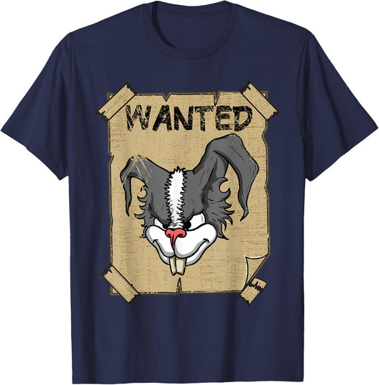 Funny Wanted Bad Rabbit Retro Wanted Poster Angry Bunny T-Shirt - T-Shirt | Navy