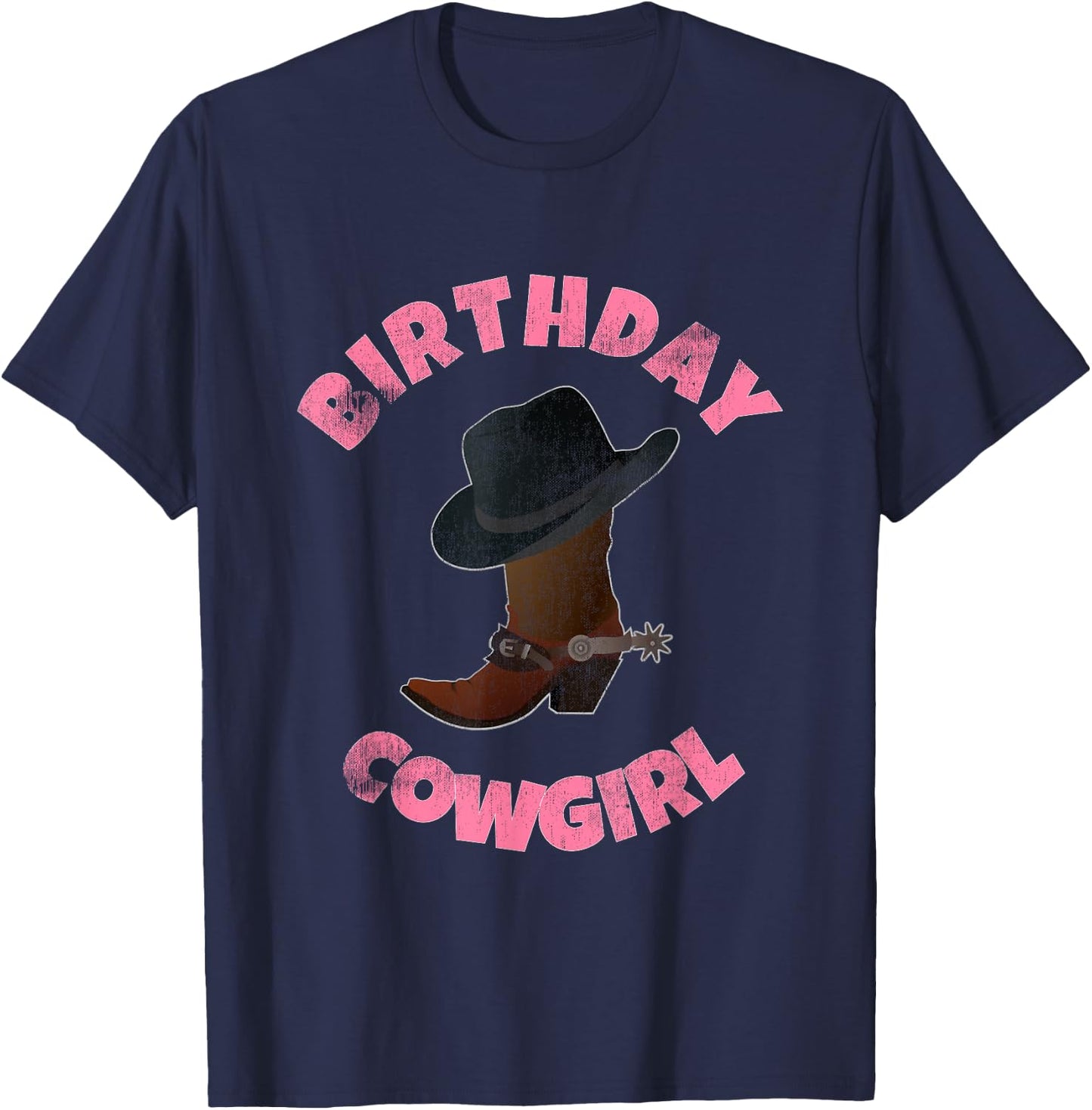 Birthday Cowgirl - Cowboy Birthday Party T-Shirt - T-Shirt | Navy