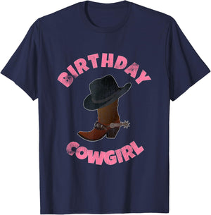 Birthday Cowgirl - Cowboy Birthday Party T-Shirt - T-Shirt | Navy