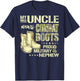 My Uncle Wears Combat Boots Dog Tags Proud Military Nephew T-Shirt - T-Shirt | Navy