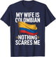 My Wife is Colombian Nothing Scares Me T-Shirt - T-Shirt | Navy