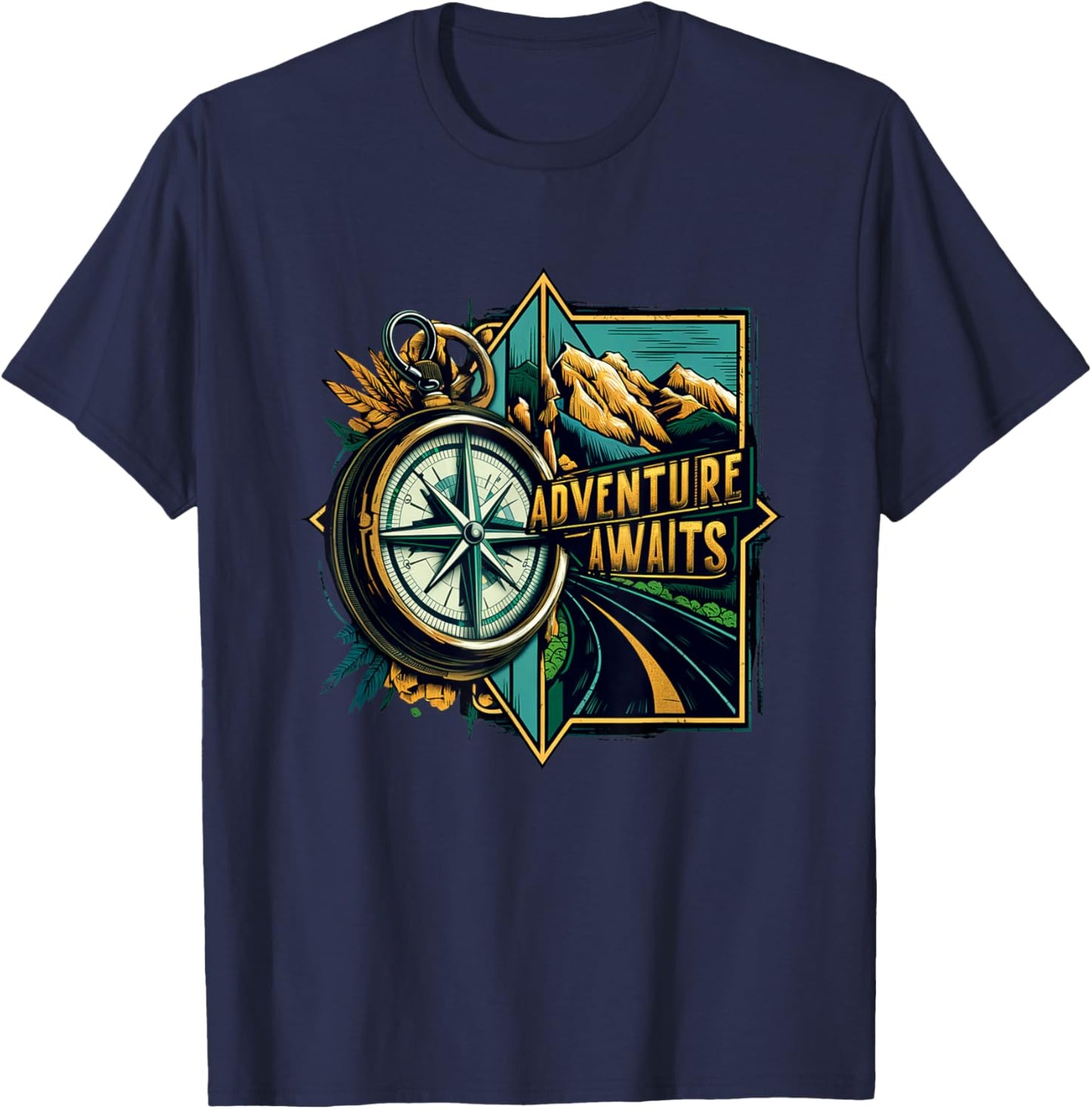 Adventure Awaits - Explorer's Compass 2024 T-Shirt - T-Shirt | Navy