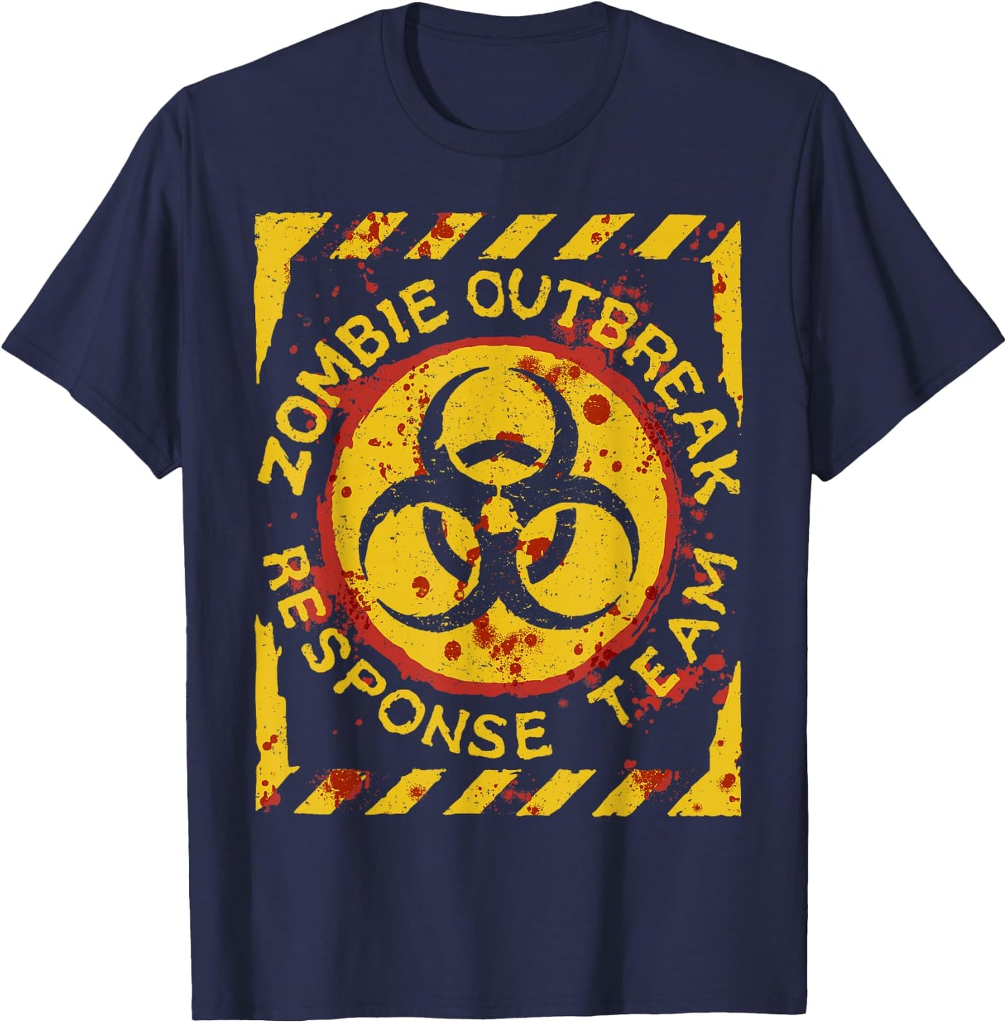 Zombie Outbreak Halloween Response Team Funny Men Apocalypse T-Shirt - T-Shirt | Navy
