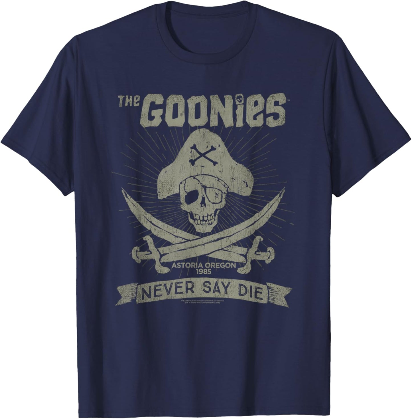 Popfunk The Goonies Never Say Die Grey T-Shirt - T-Shirt | Navy