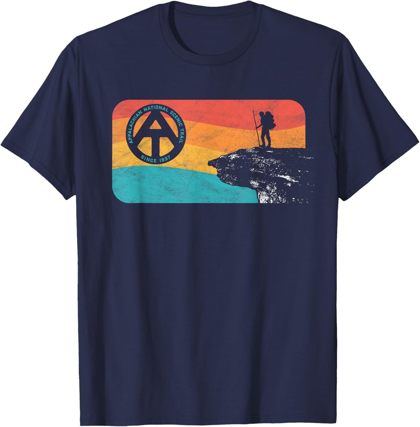 Appalachian Trail Retro McAfee's Knob Hiking Shirt T-Shirt - T-Shirt | Navy