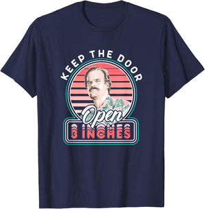 Stranger Things Chief Hopper Vintage Door 3 Inches Open T-Shirt - T-Shirt | Navy