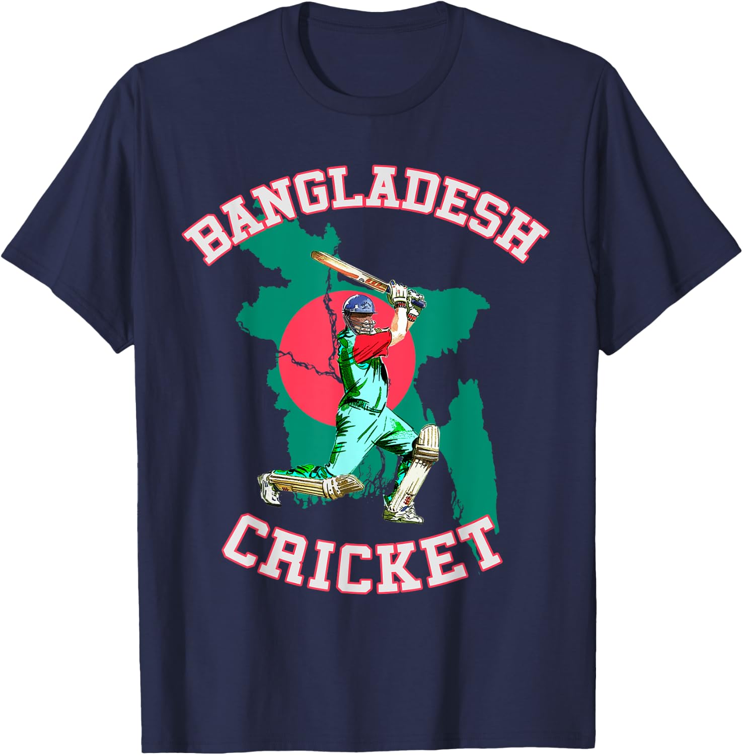 Bangladeshi Batsman Shirt - Bangladesh Tiger Cricket Cup Fan T-Shirt - T-Shirt | Navy