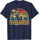 Vansaurus T Rex Dinosaur Van Saurus Family Matching T-Shirt - T-Shirt | Navy