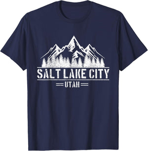 Salt Lake City Utah Mountains Nature Souvenir Gift T-Shirt - T-Shirt | Navy