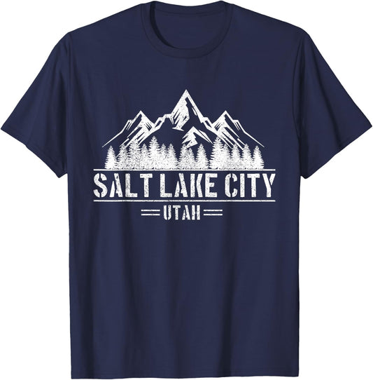 Salt Lake City Utah Mountains Nature Souvenir Gift T-Shirt - T-Shirt | Navy