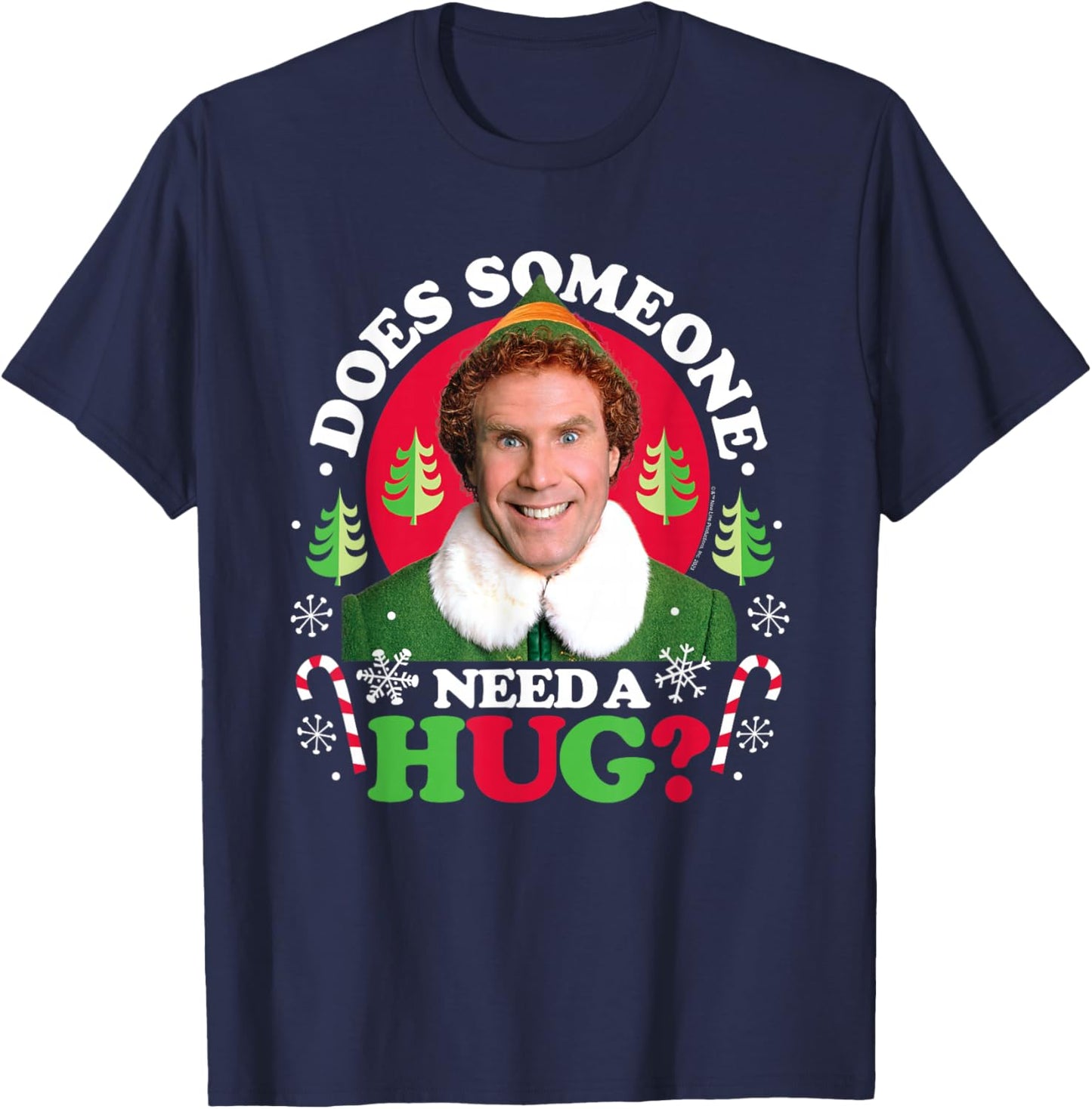 Elf - Does Someone Need A Hug? T-Shirt - T-Shirt | Navy
