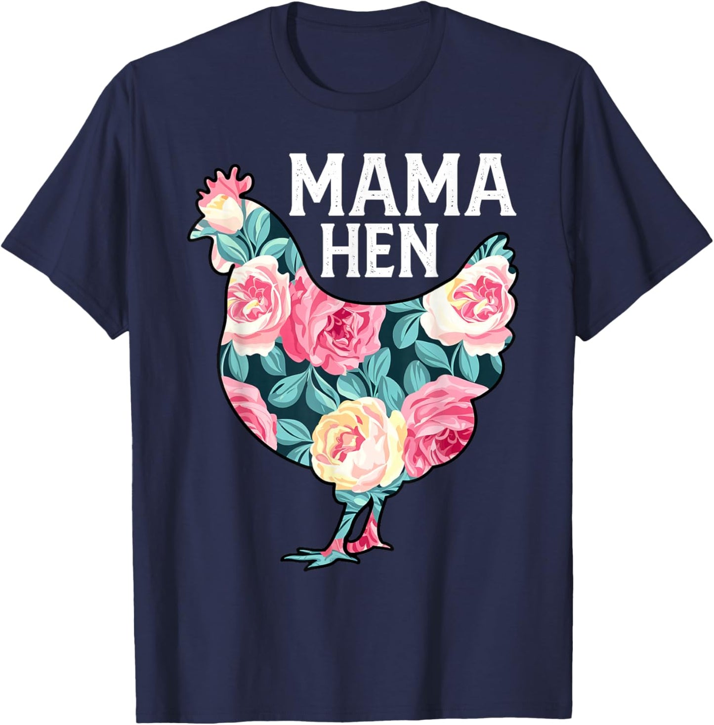 Funny Mother's Day Mama Hen Chicken Mom Farm T-Shirt - T-Shirt | Navy