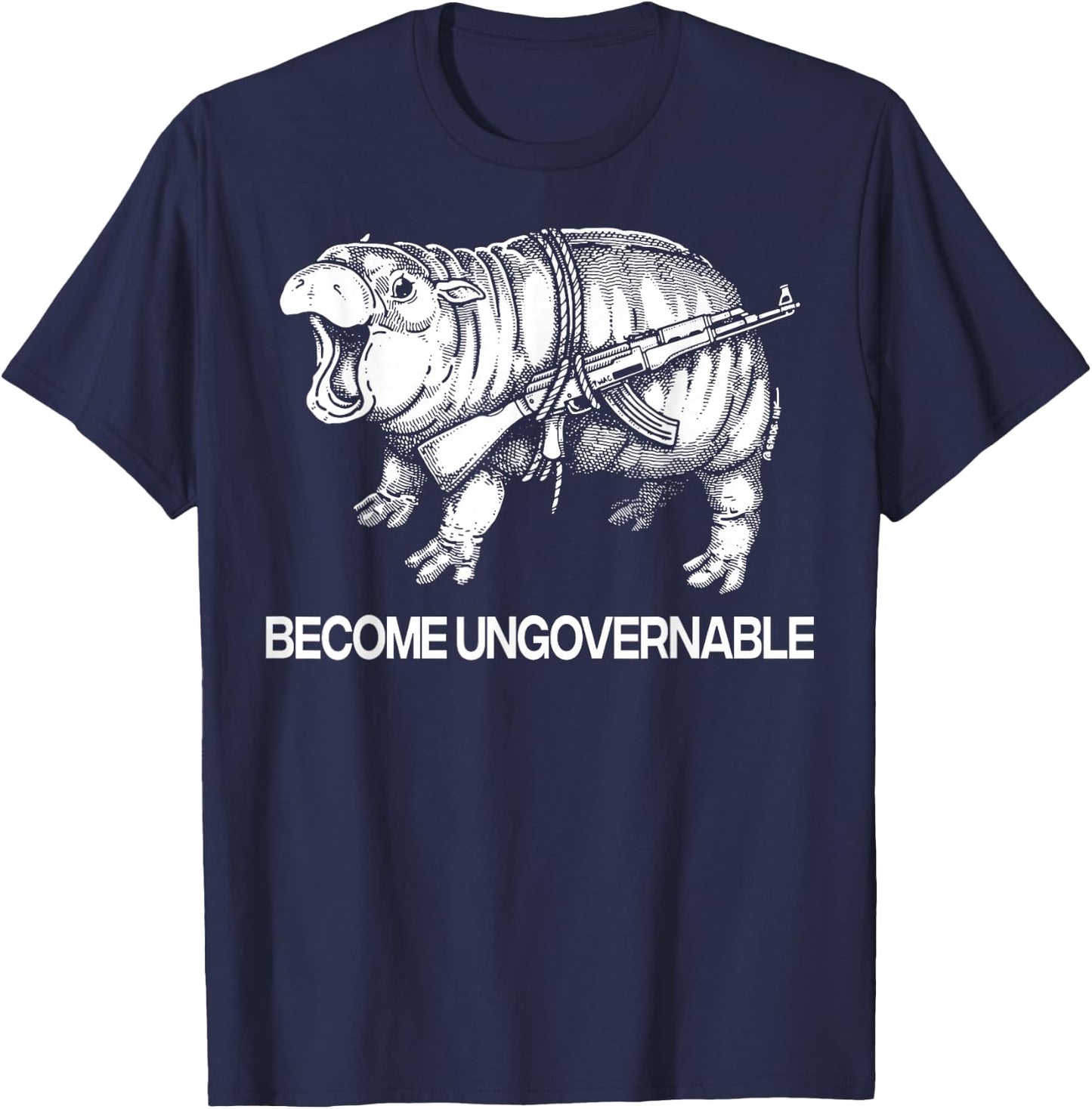 Hippo Become Ungovernable T-Shirt - T-Shirt | Navy