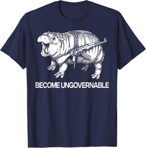 Hippo Become Ungovernable T-Shirt - T-Shirt | Navy