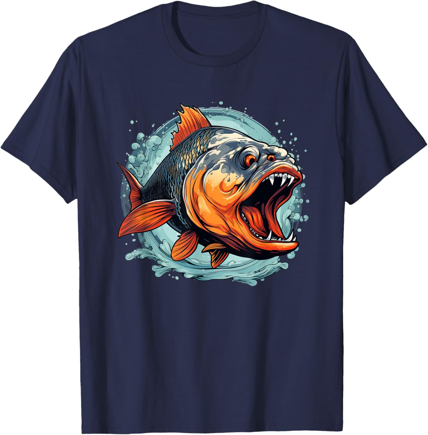 Cool Monster Fish for Piranha Lovers T-Shirt - T-Shirt | Navy
