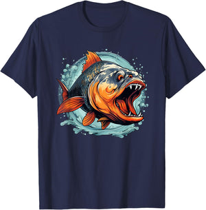 Cool Monster Fish for Piranha Lovers T-Shirt - T-Shirt | Navy
