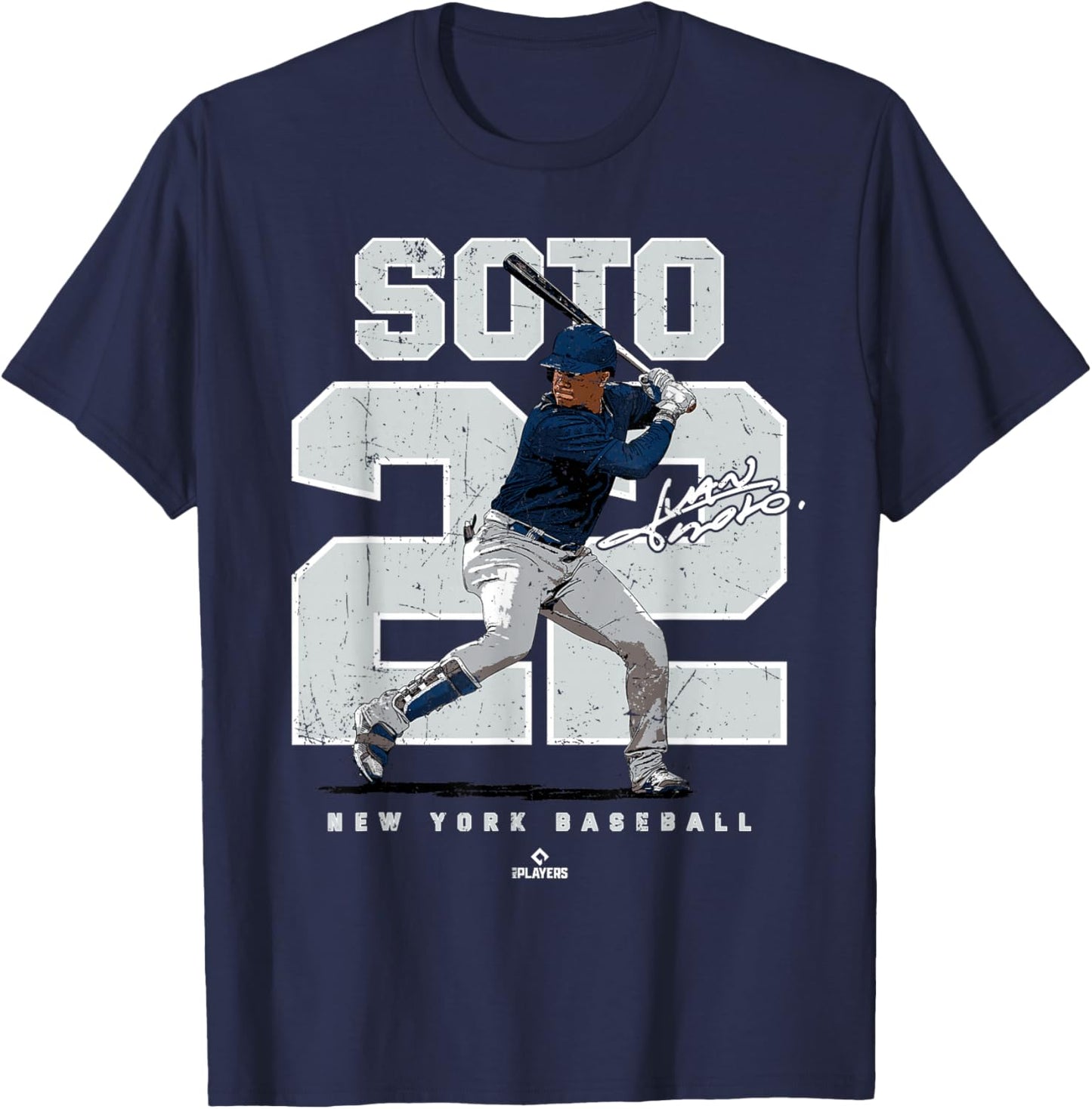 Number and Portrait Juan Soto New York MLBPA T-Shirt - T-Shirt | Navy