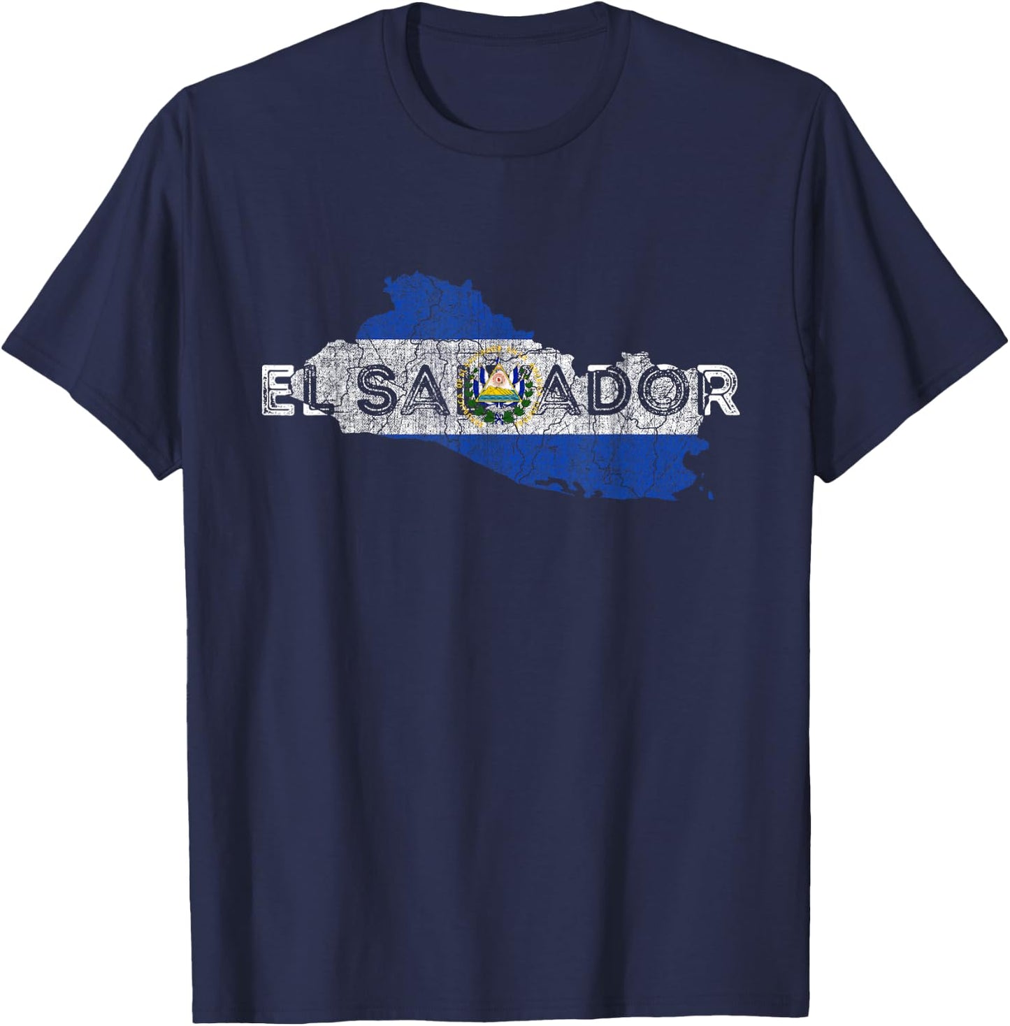 Salvadoran Map and Flag - Desperate El Salvador T-Shirt - T-Shirt | Navy